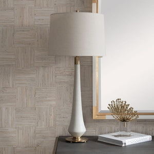   Tapered White Stone Table Lamp | Oroa.com