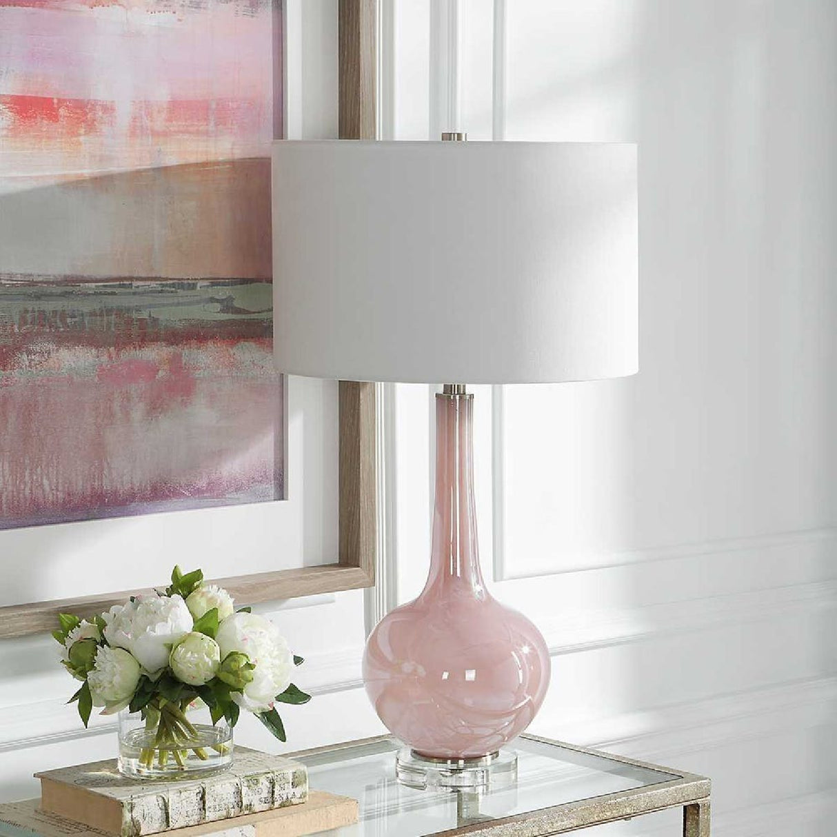   Pink Glass Table Lamp | Oroa.com