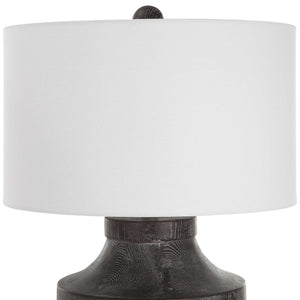   Black Wooden Rustic Table Lamp | Oroa.com