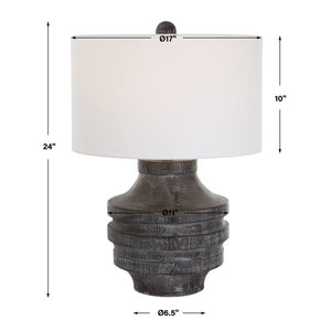   Black Wooden Rustic Table Lamp | Oroa.com