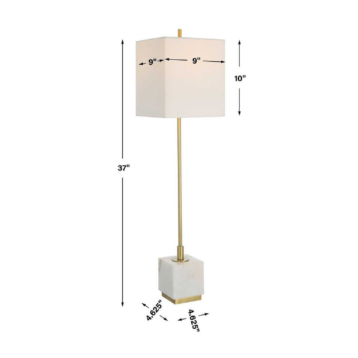   White Marble Block Buffet Lamp | Oroa.com