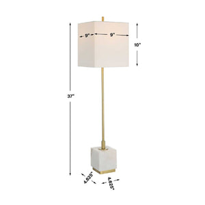   White Marble Block Buffet Lamp | Oroa.com