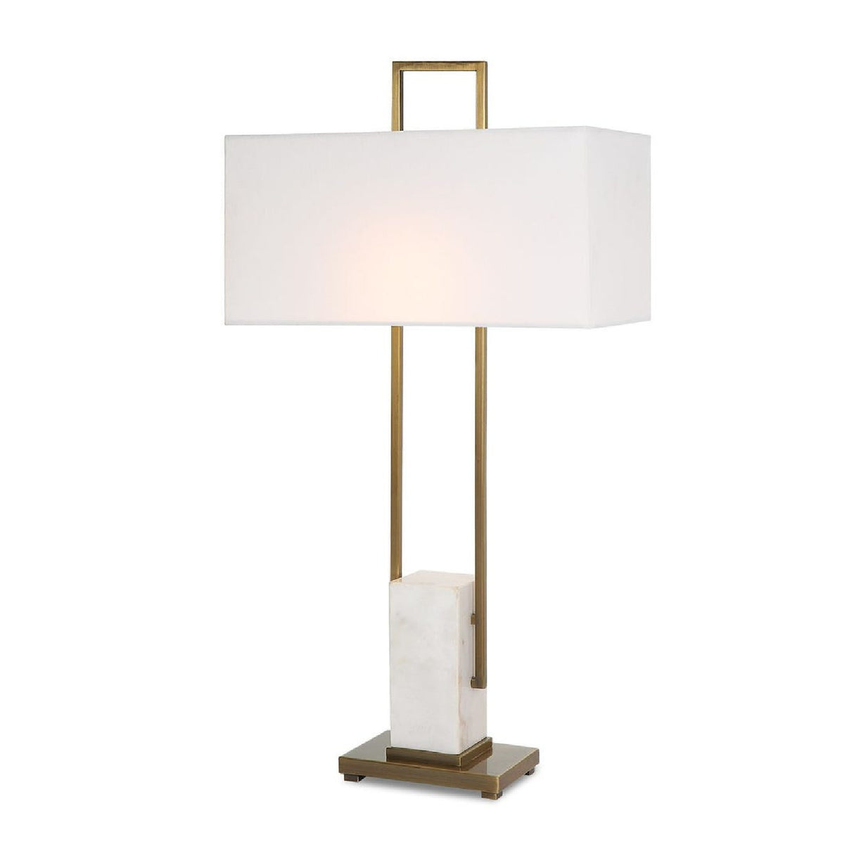   White Marble Pillar Table Lamp | Oroa.com