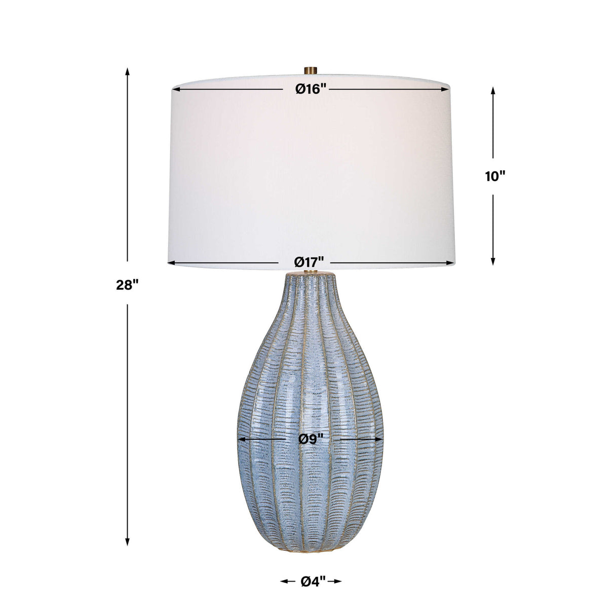   Scalloped Blue Ceramic Table Lamp | Oroa.com