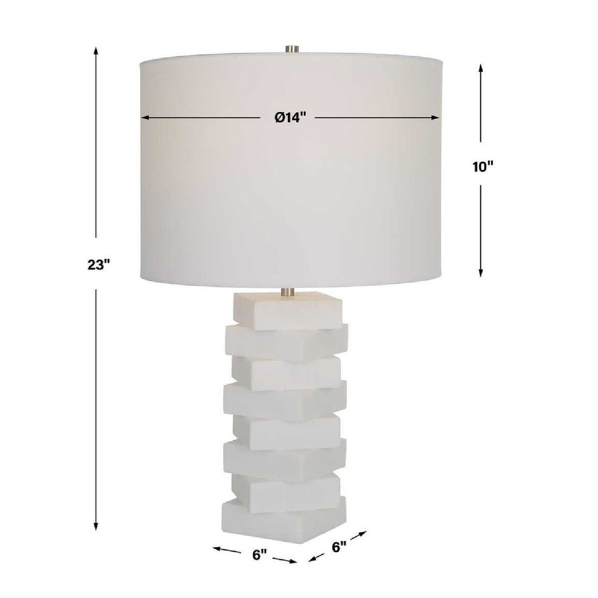  Stacked White Stone Table Lamp | Oroa.com