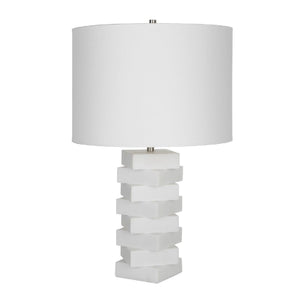   Stacked White Stone Table Lamp | Oroa.com