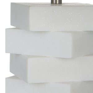   Stacked White Stone Table Lamp | Oroa.com