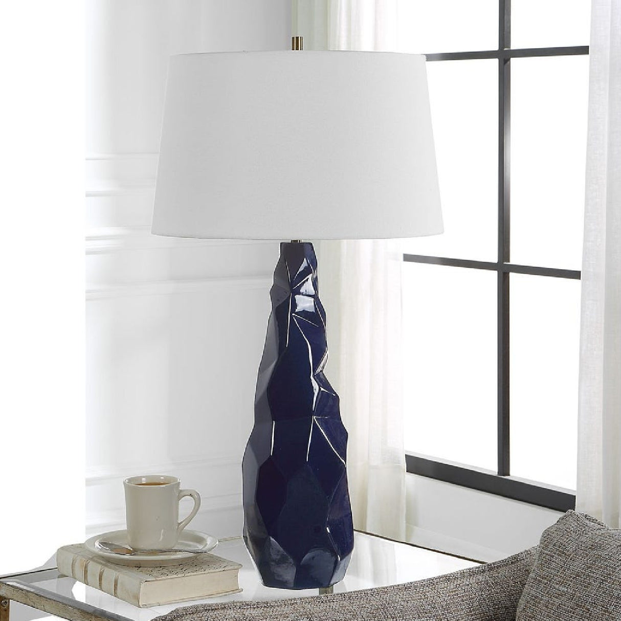   Blue Gloss Ceramic Table Lamp | Oroa.com