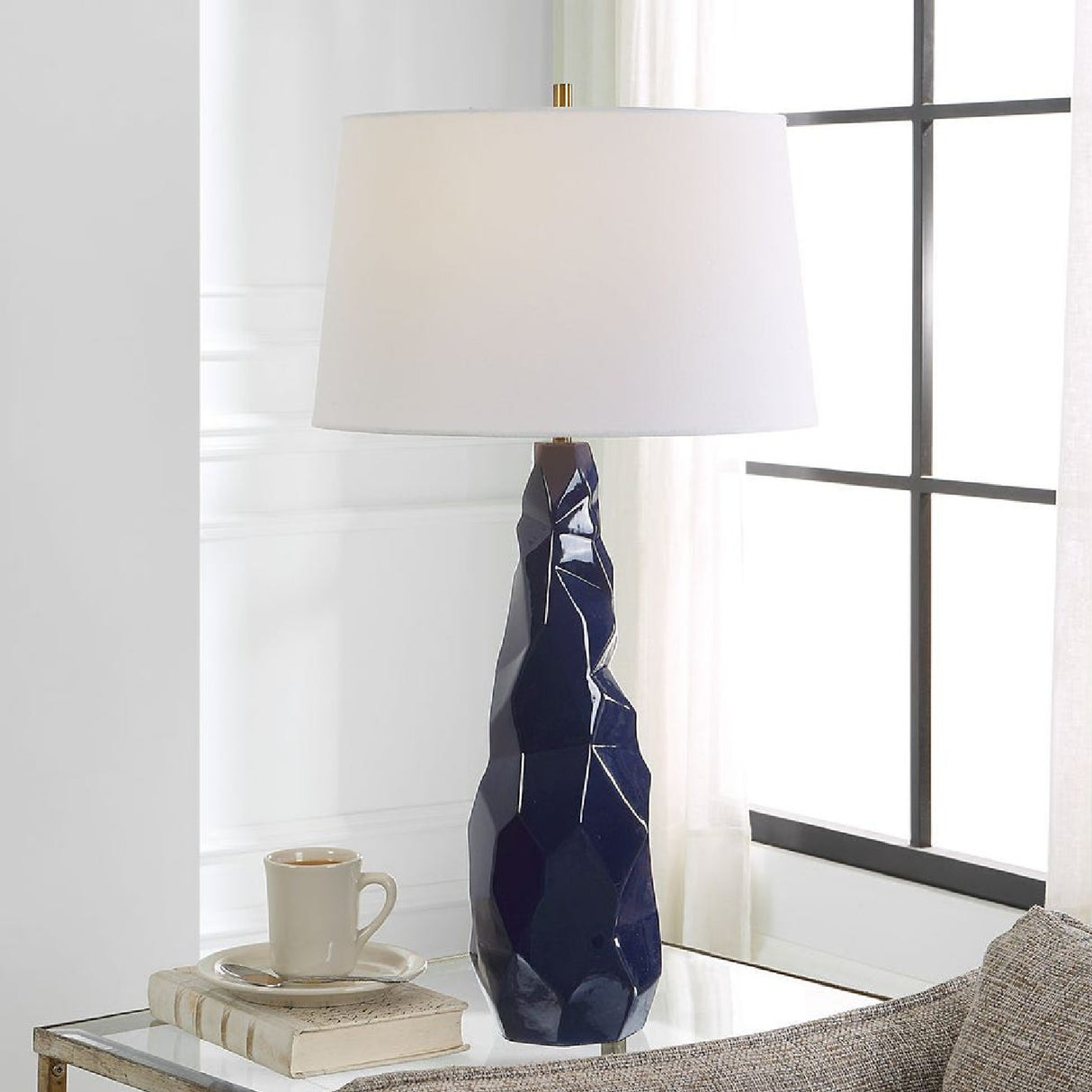   Blue Gloss Ceramic Table Lamp | Oroa.com