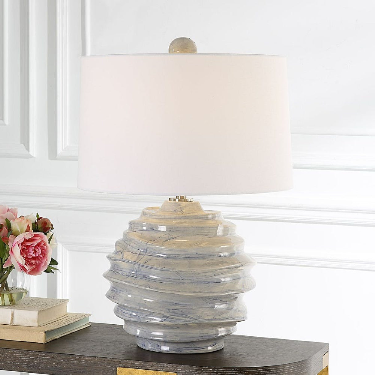   Blue Drip Ceramic Table Lamp | Oroa.com