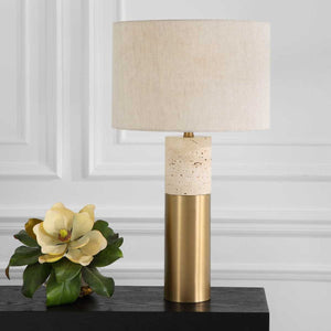   Brass & Stone Table Lamp | Oroa.com