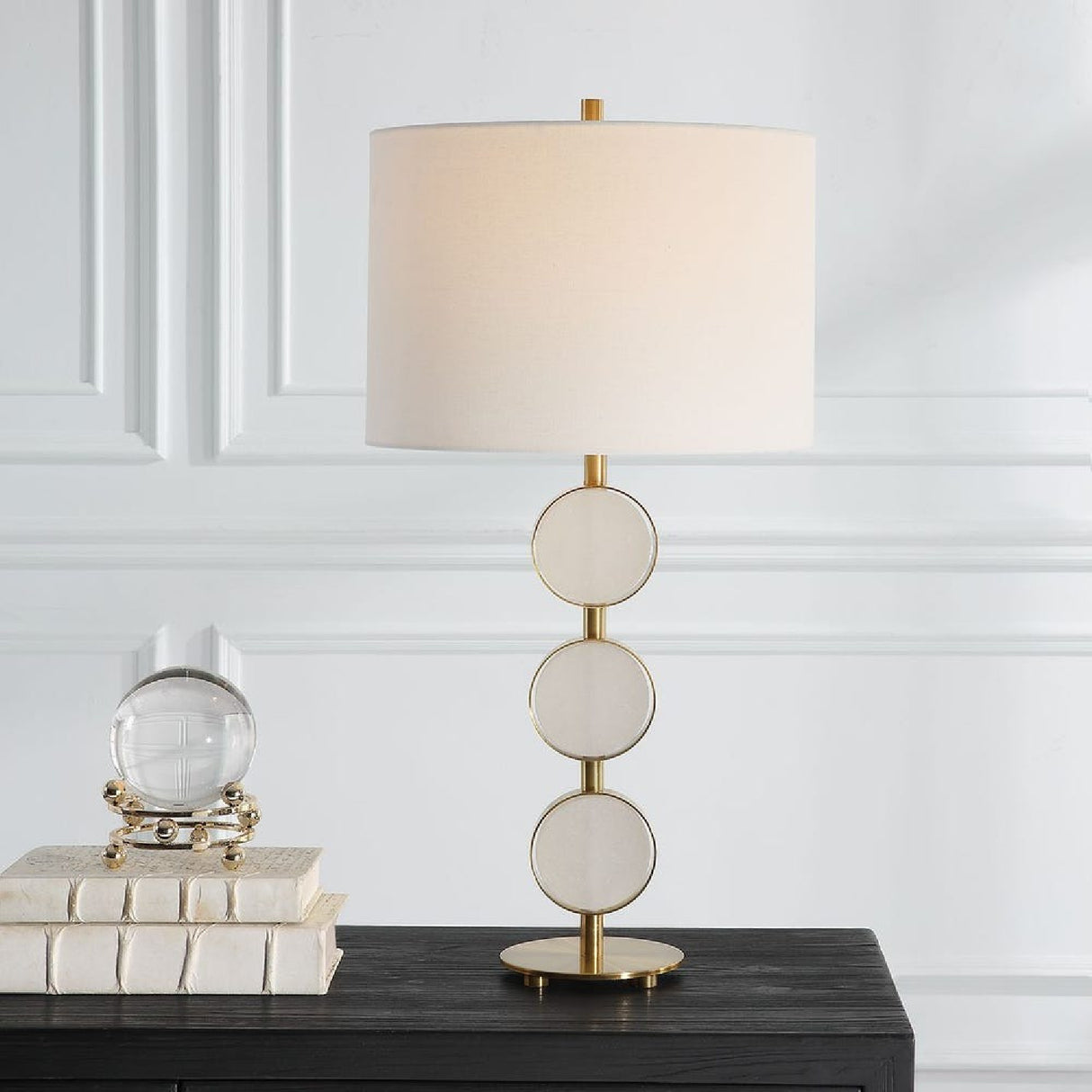   Round Alabaster Table Lamp | Oroa.com