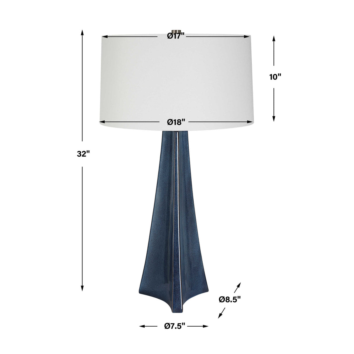  Tapered Blue Ceramic Table Lamp | Oroa.com