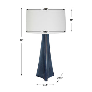   Tapered Blue Ceramic Table Lamp | Oroa.com