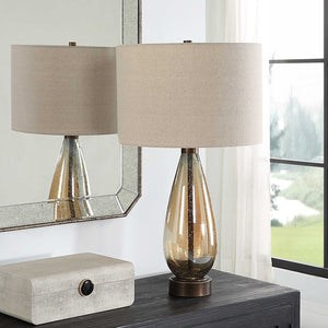   Teardrop Amber Glass Table Lamp | Oroa.com