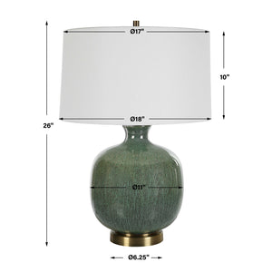   Aged Green Glass Table Lamp | Oroa.com