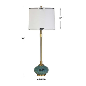   Blue Glazed Ceramic Buffet Lamp | Oroa.com