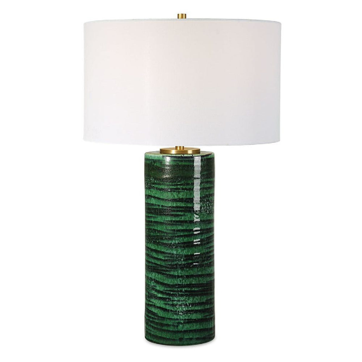   Striped Green Ceramic Table Lamp | Oroa.com