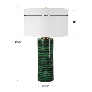   Striped Green Ceramic Table Lamp | Oroa.com