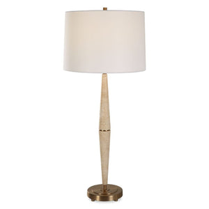   Beige Travertine Conical Table Lamp | Oroa.com