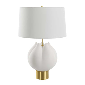   White Porcelain Flower-Inspired Table Lamp | Oroa.com