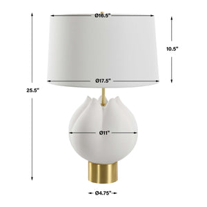   White Porcelain Flower-Inspired Table Lamp | Oroa.com