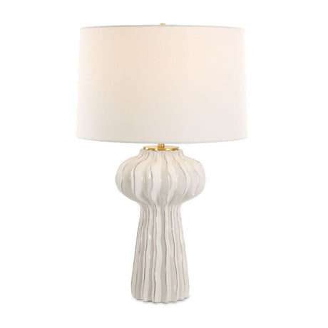   Modern European furniture - White Ridged Porcelain Table Lamp - www.oroa.com | Oroa.com