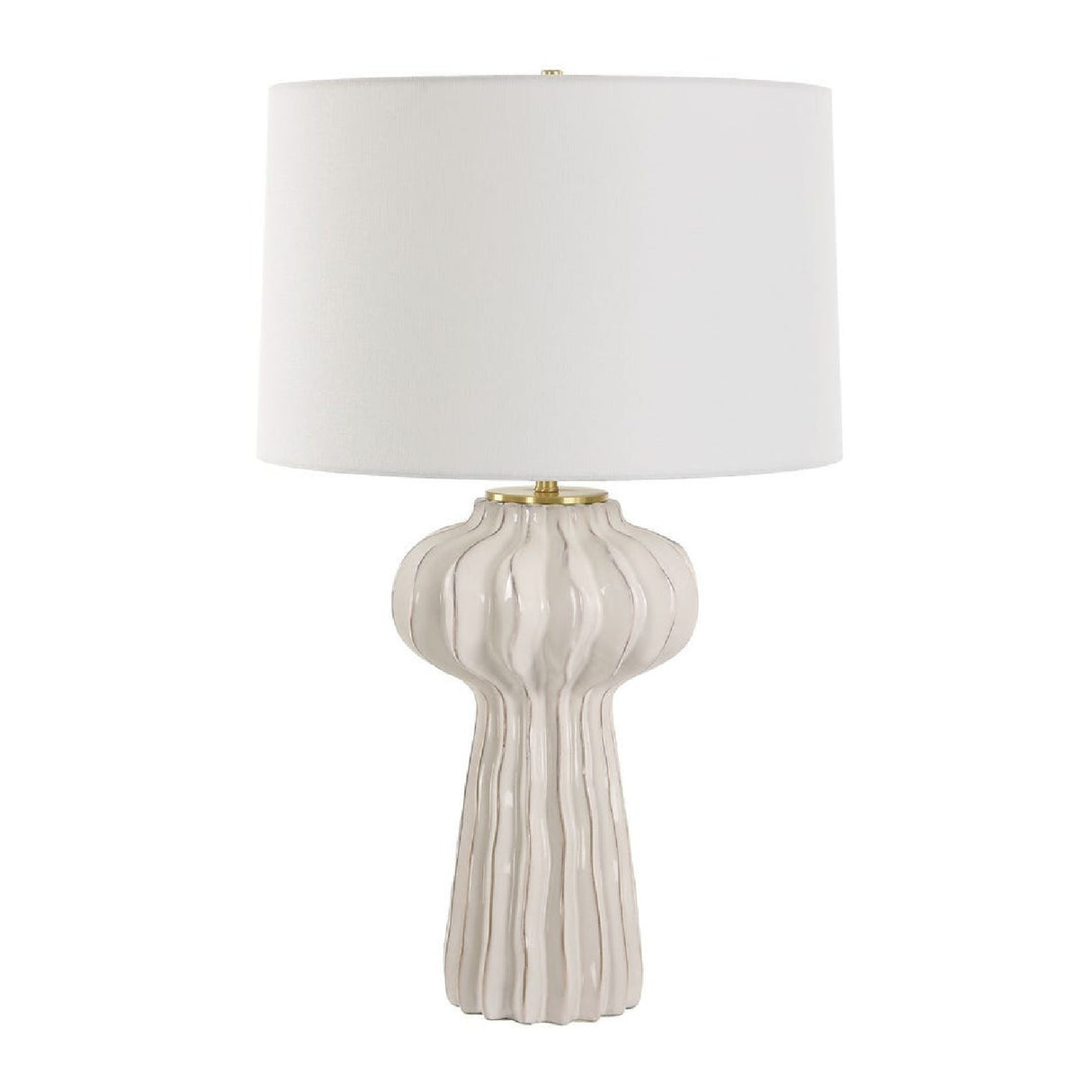   White Ridged Porcelain Table Lamp | Oroa.com