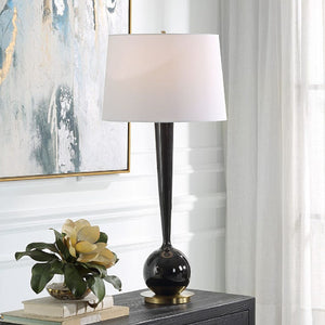   Black Glazed Ceramic Table Lamp | Oroa.com