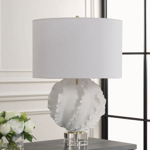   Ruffled White Ceramic Table Lamp | Oroa.com