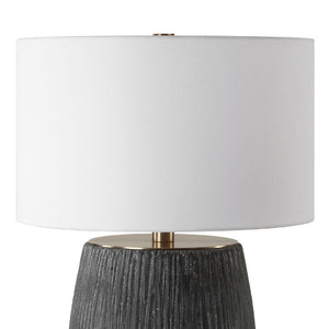   Black Textured Concrete Table Lamp | Oroa.com