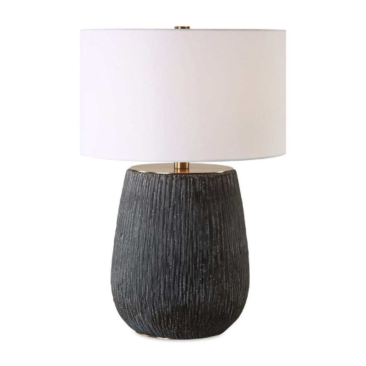   Black Textured Concrete Table Lamp | Oroa.com