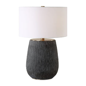   Black Textured Concrete Table Lamp | Oroa.com