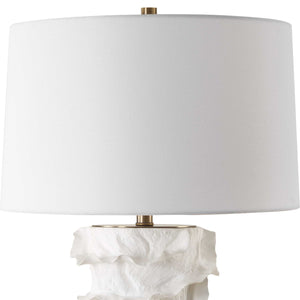   White Ceramic Ridged Table Lamp | Oroa.com