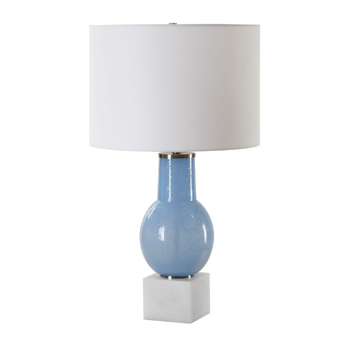   Seeded Blue Glass Table Lamp | Oroa.com