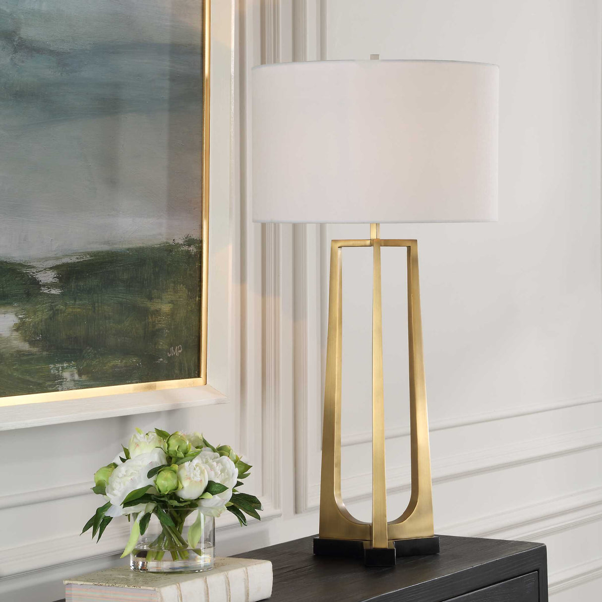   Antique Brass Tapered Table Lamp | Oroa.com