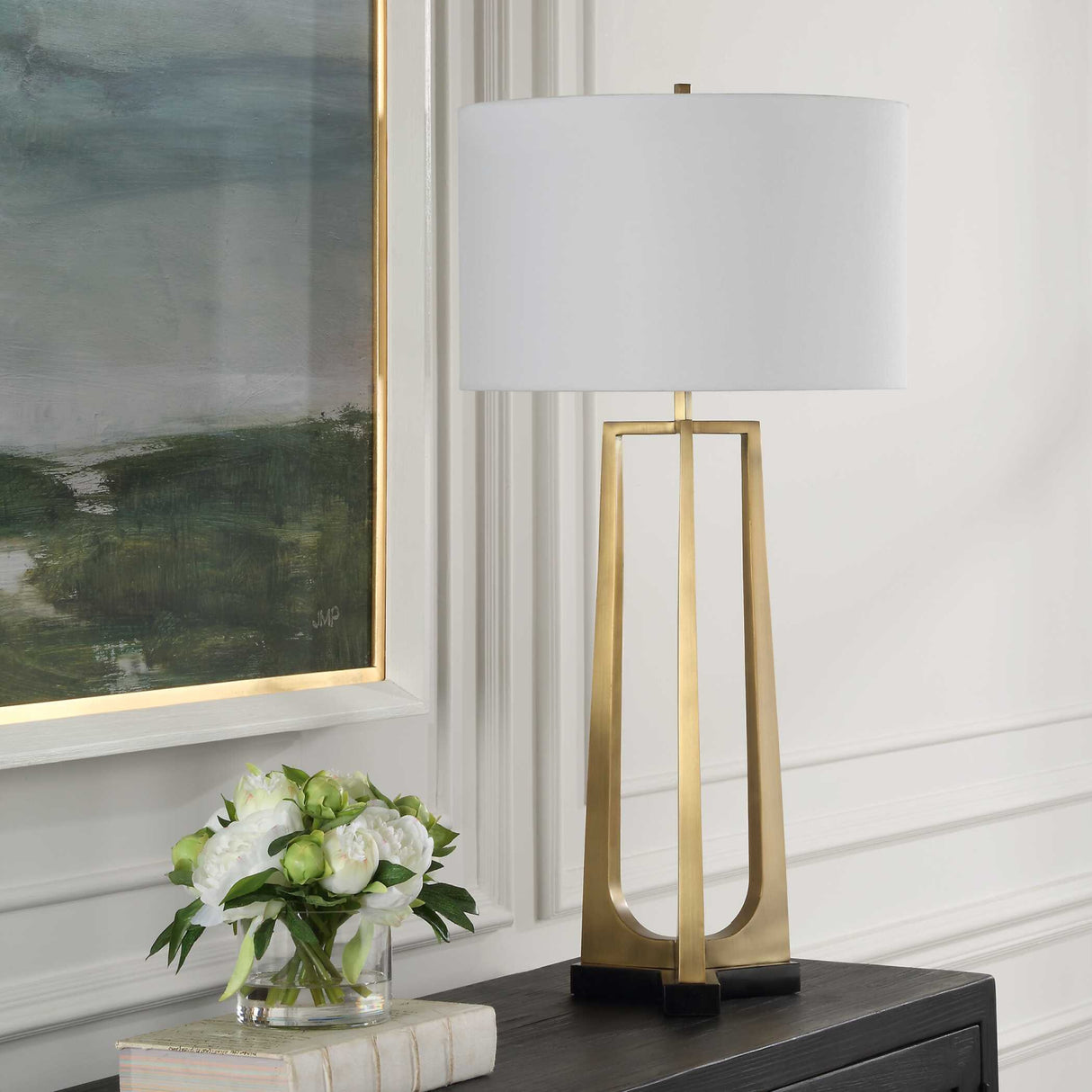   Antique Brass Tapered Table Lamp | Oroa.com