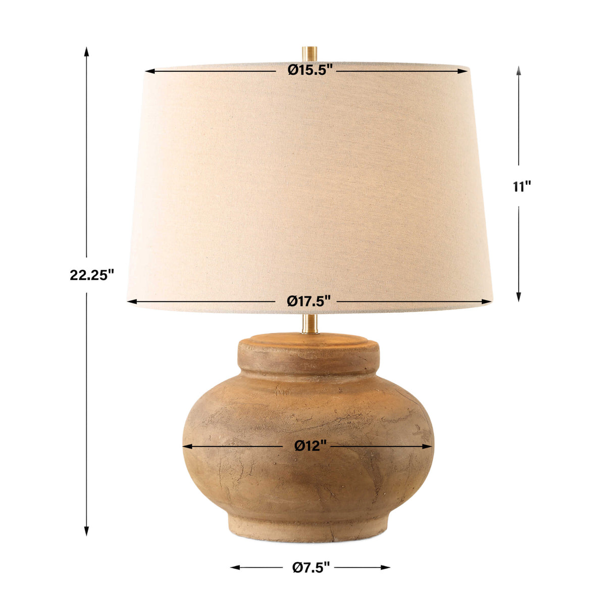   Distressed Terracotta Table Lamp | Oroa.com