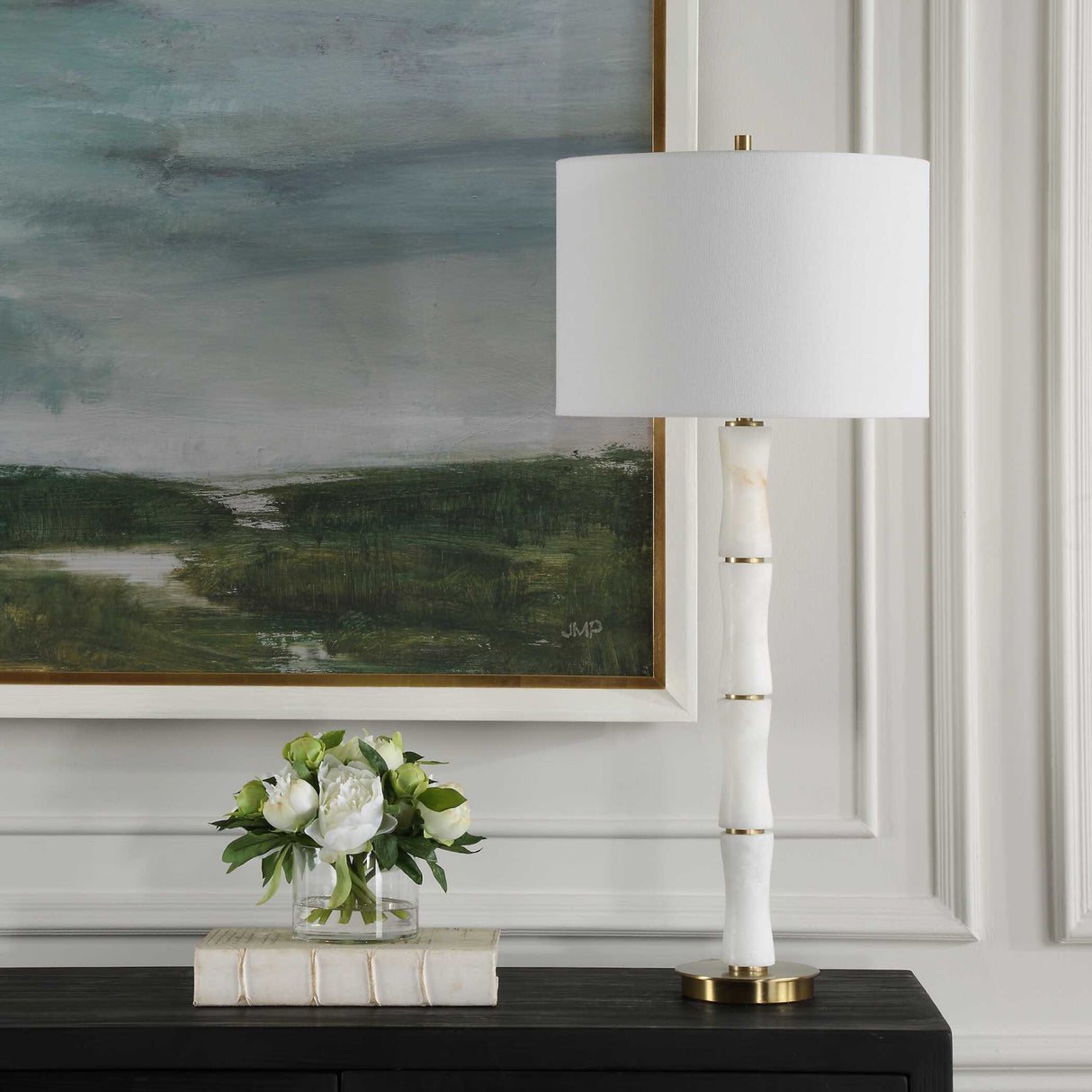   Polished Alabaster Table Lamp | Oroa.com
