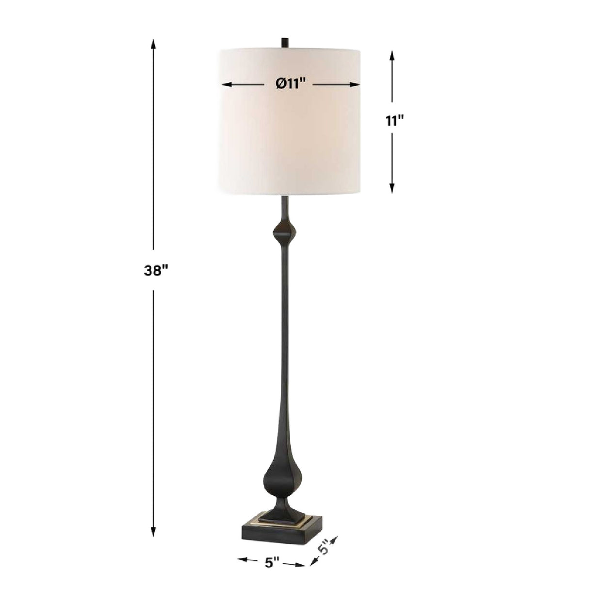   Satin Black Buffet Lamp | Oroa.com