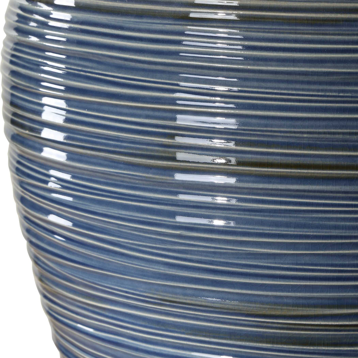   Ribbed Blue Ceramic Table Lamp | Oroa.com