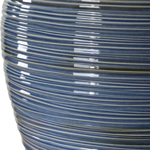   Ribbed Blue Ceramic Table Lamp | Oroa.com