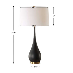   Black Teardrop-Shaped Table Lamp | Oroa.com