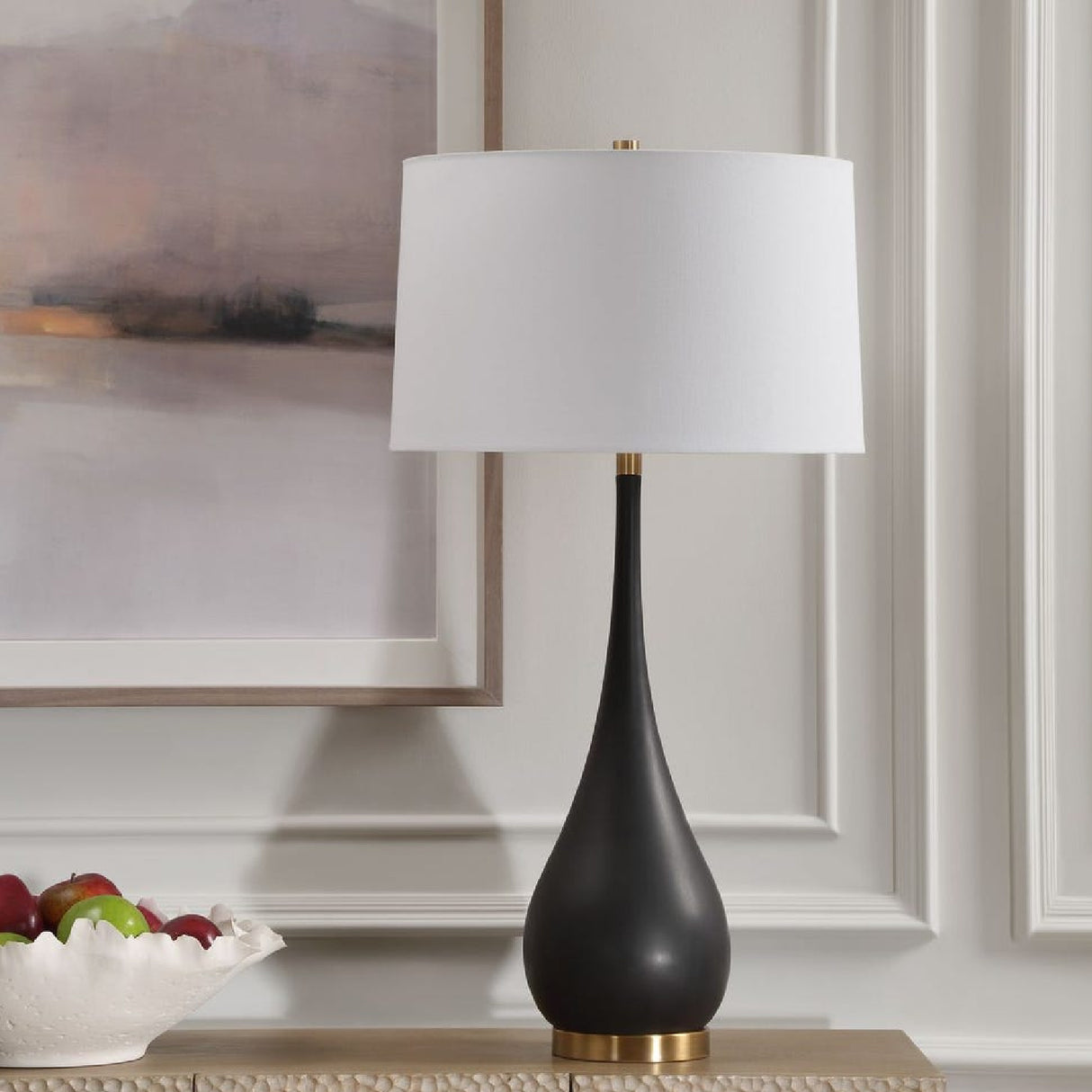   Black Teardrop-Shaped Table Lamp | Oroa.com