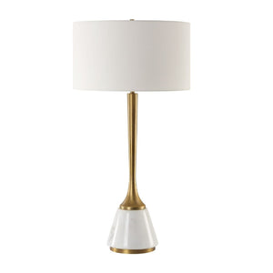   White Marble & Brass Table Lamp | Oroa.com