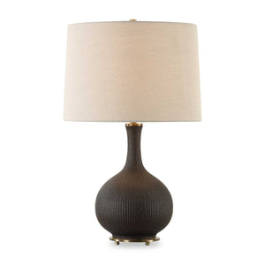   Ribbed Black Ceramic Table Lamp | Oroa.com