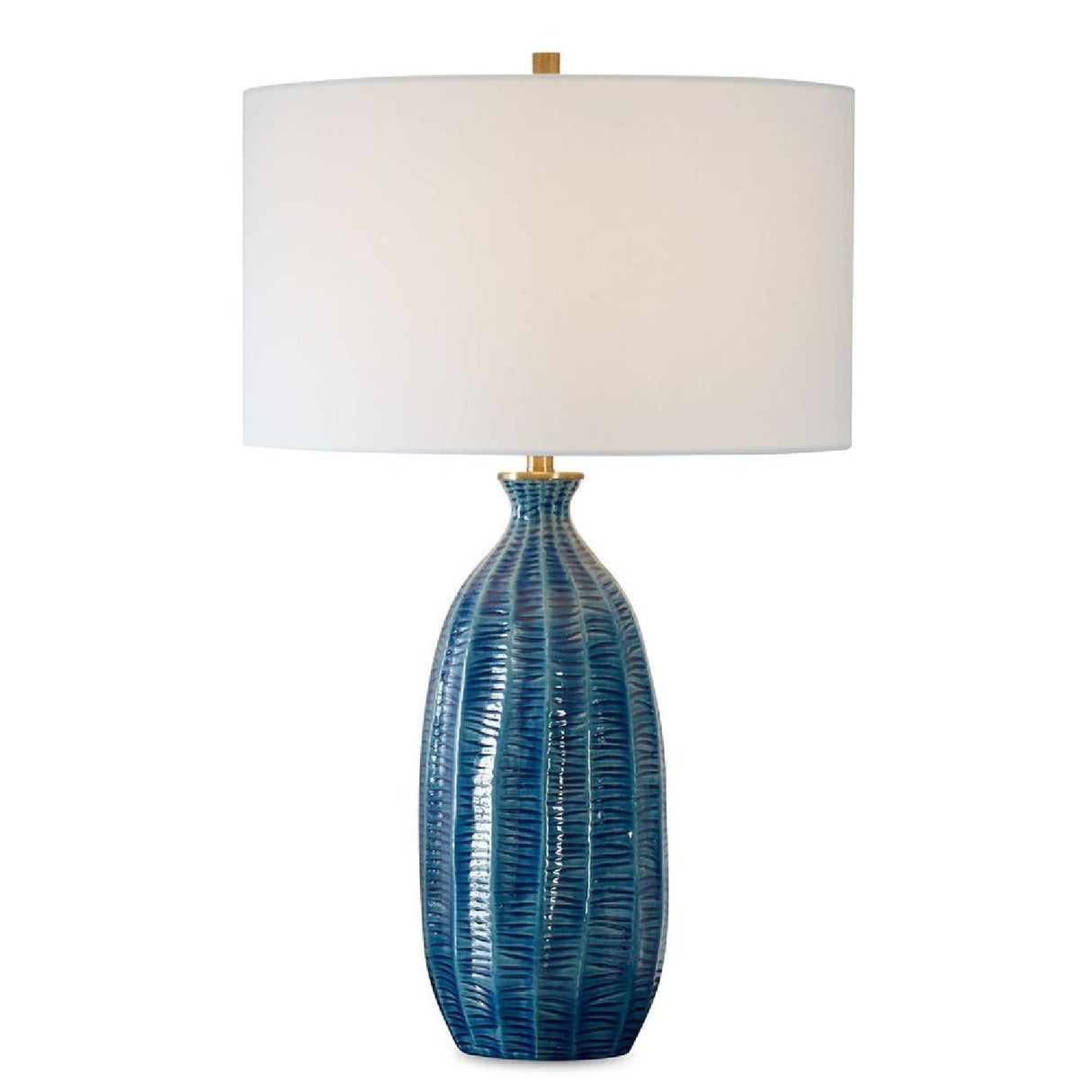   Blue Organic-Fluted Ceramic Table Lamp | Oroa.com