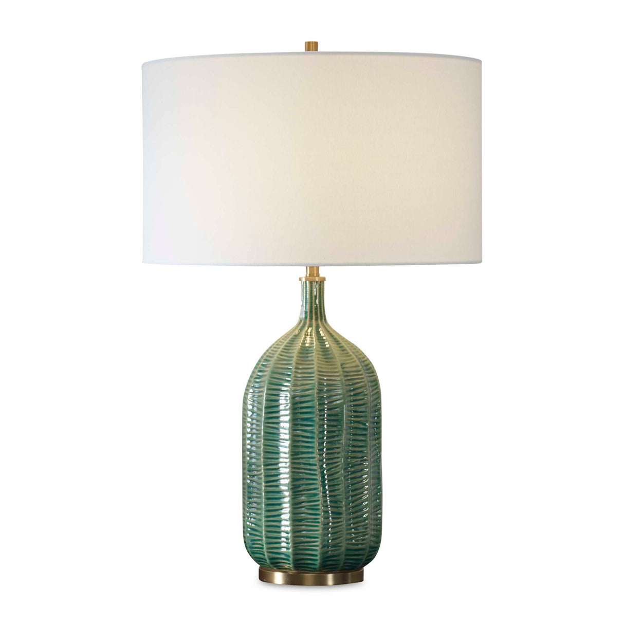   Green Ceramic Scalloped Table Lamp | Oroa.com
