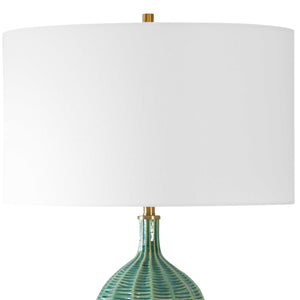   Green Ceramic Scalloped Table Lamp | Oroa.com