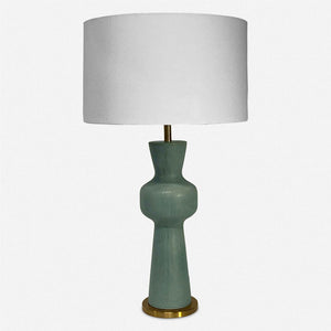   Green Ceramic Linen Table Lamp | Oroa.com